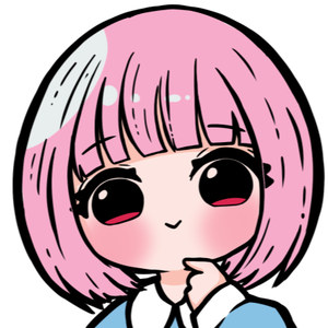 濃いめのあかりんはピンクのセミロングでちびキャラ風に描かれている