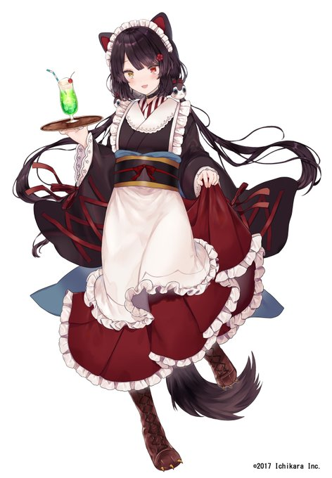 戌亥とこのママが描いたメイド風イラスト