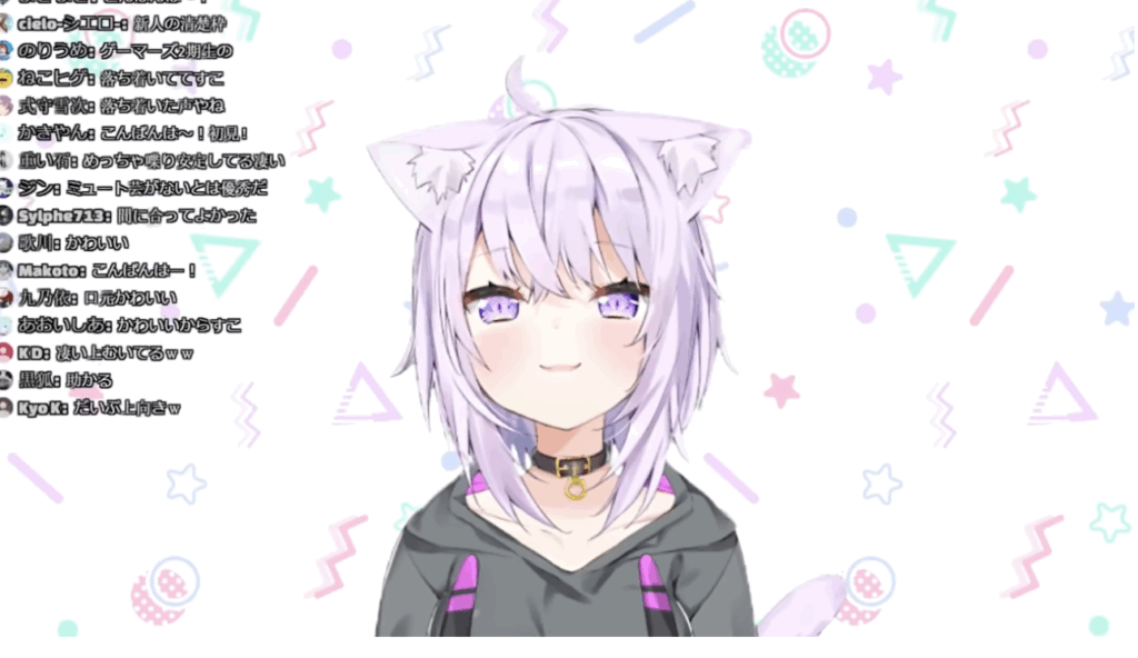 猫又おかゆのYouTubeの初配信の画像
