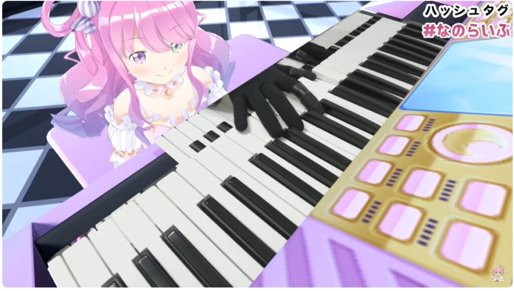 姫森ルーナさんはエレクトーンの配信をする際に手元を映して配信しています。