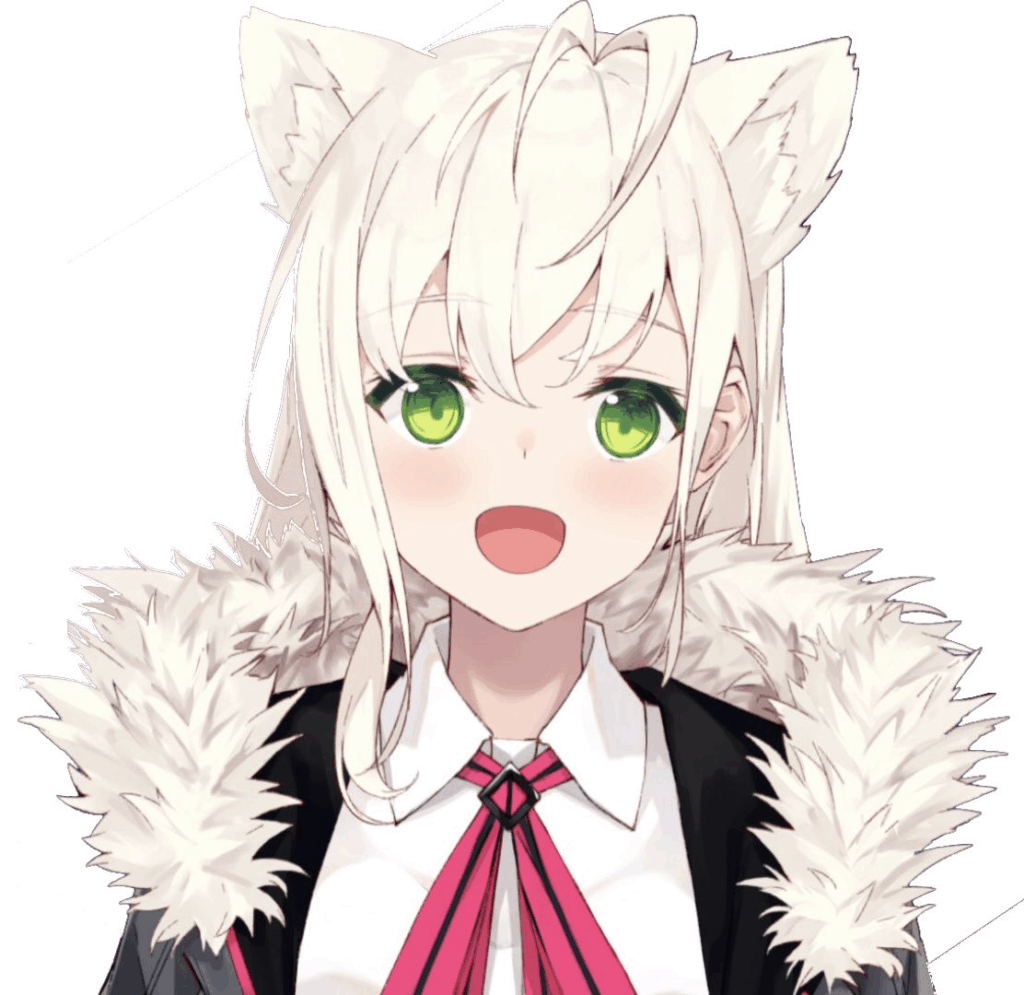 白針うにはケモ耳で緑色の目が特徴のVTuber