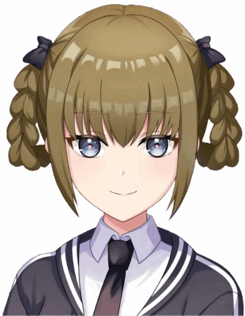 VTA時代の蝸堂みかる（かどうみかる）のビジュアルな中の人に似ているという傾向があり、二つの三つ編みをくりんとしている。