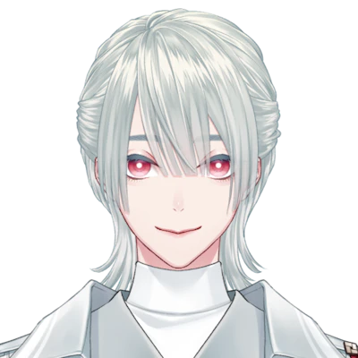 弦月藤士郎さんは白髪に赤い瞳中性的な外見のVTuber