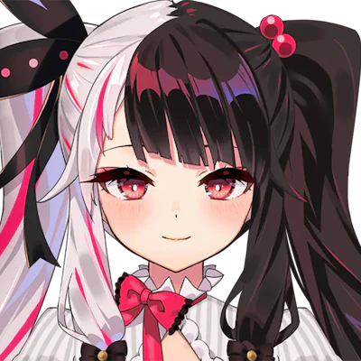 白と黒のツートーンの髪でつやがピンク色という不思議な髪色の夜見レナは可愛い容姿だがどこかミステリアスなライバー