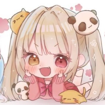 なえじさんはツインテーるにミルクty-色の髪色、目は金と赤のおっど愛で八重歯が特徴的なイメージ