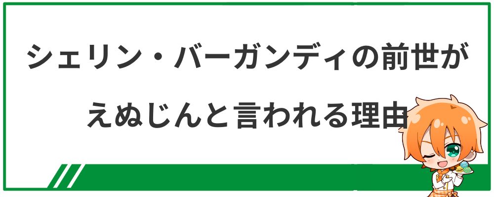 シェリン・バーガンディの前世がえぬじんと言われる理由