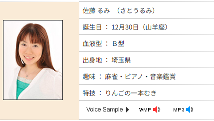佐藤るみのイエローテイル所属プロフィール